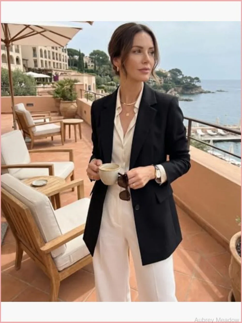 Womens Long Sleeve Blazer Notch Collar Business Casual Suit Jacket Lightweight